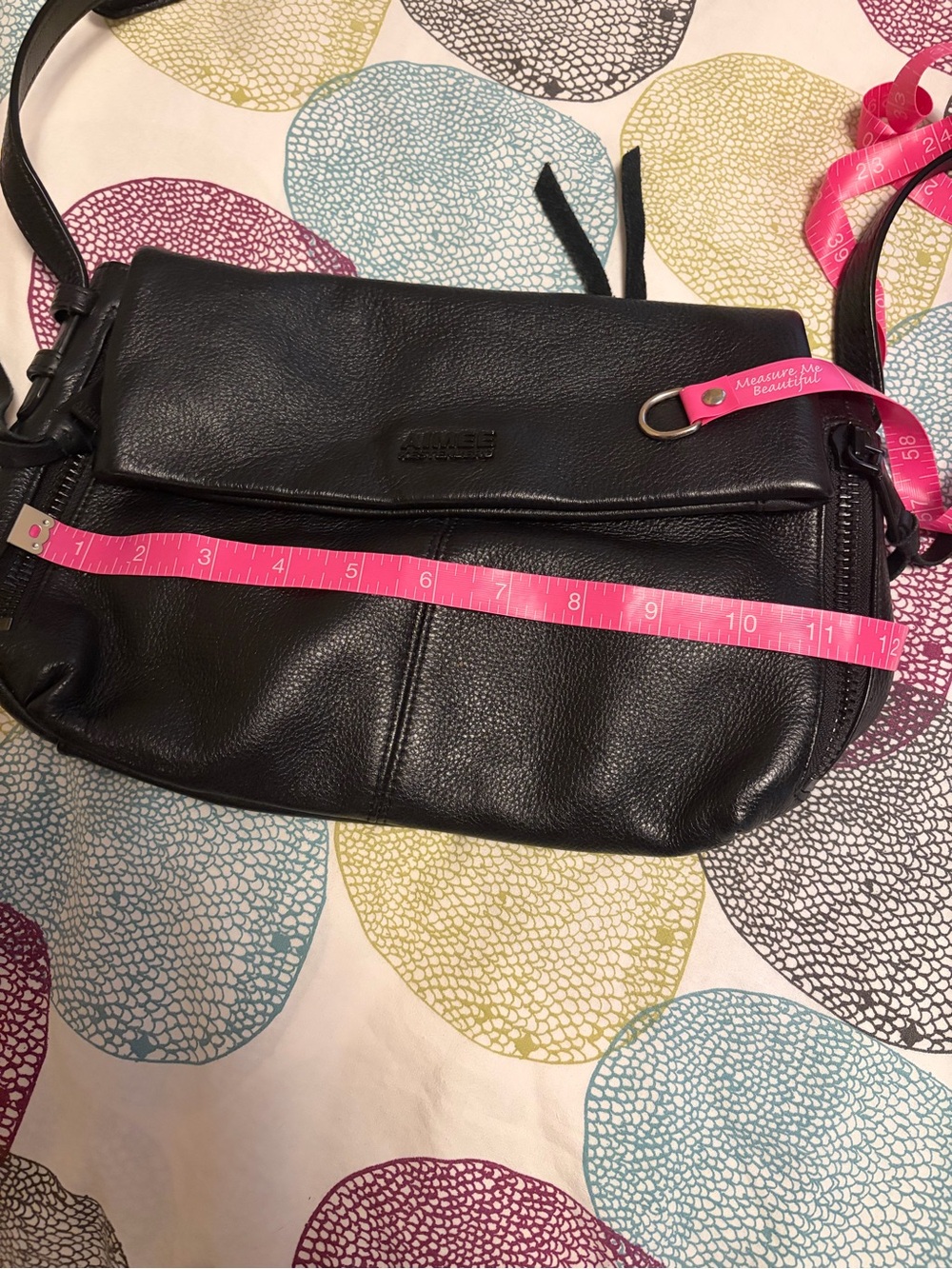 Aimee Kestenberg Black Pebbled Leather Fold-Over Crossbody - Picture 5 of 8